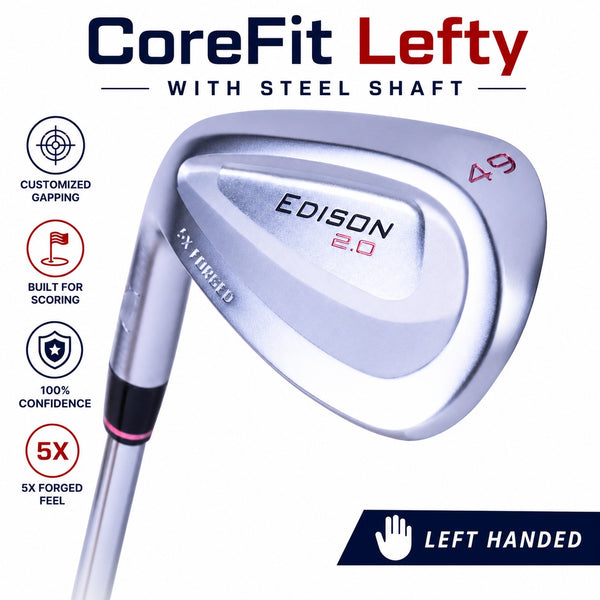 CoreFit Edison 2.0 Left-Handed Wedges – Steel Shafts