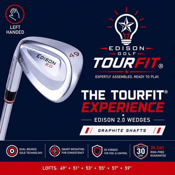 TourFit Edison 2.0 Left-Handed Wedges – Graphite Shafts