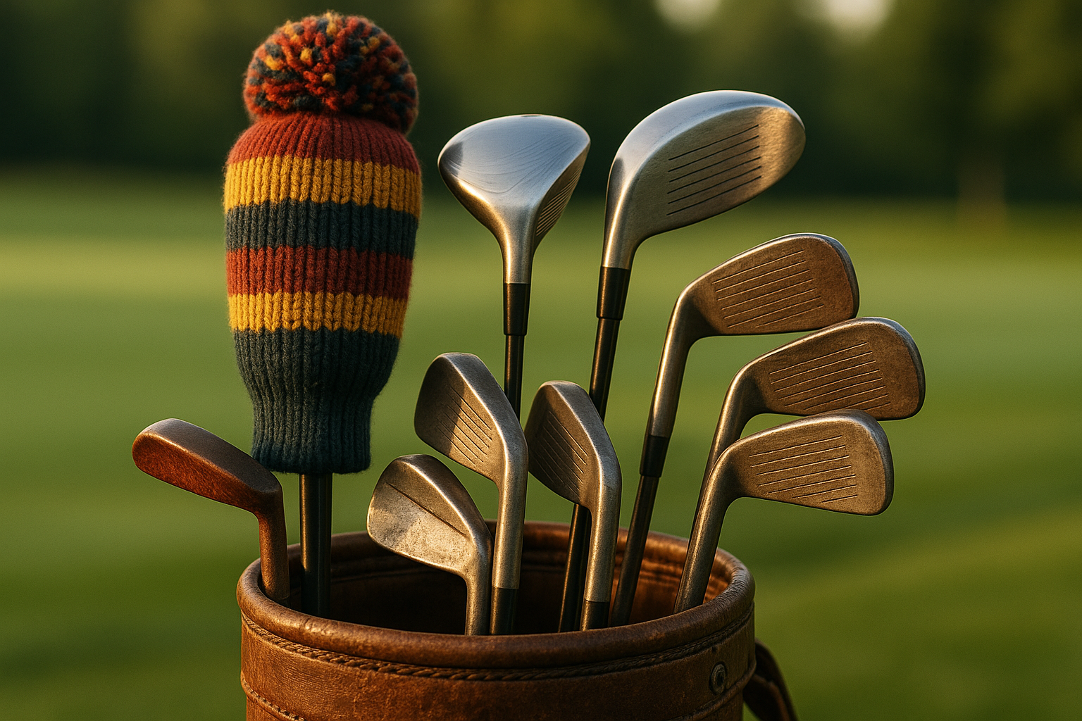 Put a golf head cover on the metal wood on left of the two metal woods